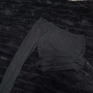 women’s off the shoulder crop top/stomach wrap shirt